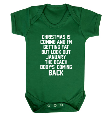 Christmas is coming and I'm getting fat but look out January the beach body's coming back! Baby Vest green 18-24 months