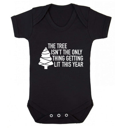 The tree isn't the only thing getting lit this year Baby Vest black 18-24 months