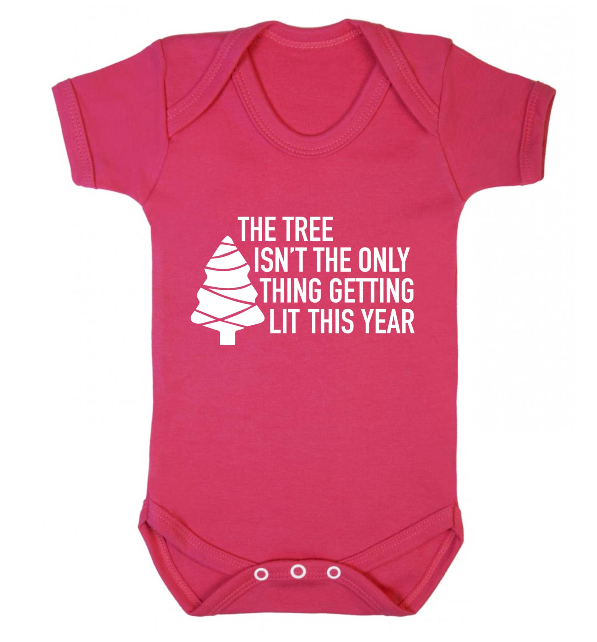 The tree isn't the only thing getting lit this year Baby Vest dark pink 18-24 months