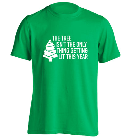 The tree isn't the only thing getting lit this year adults unisex green Tshirt 2XL