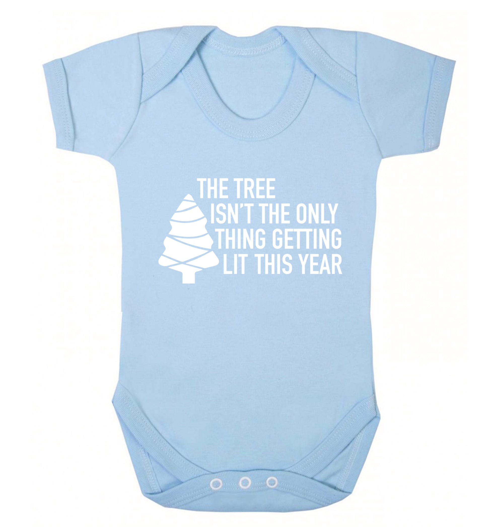 The tree isn't the only thing getting lit this year Baby Vest pale blue 18-24 months