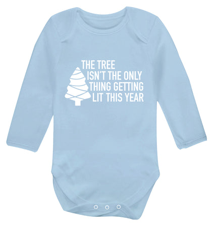 The tree isn't the only thing getting lit this year Baby Vest long sleeved pale blue 6-12 months