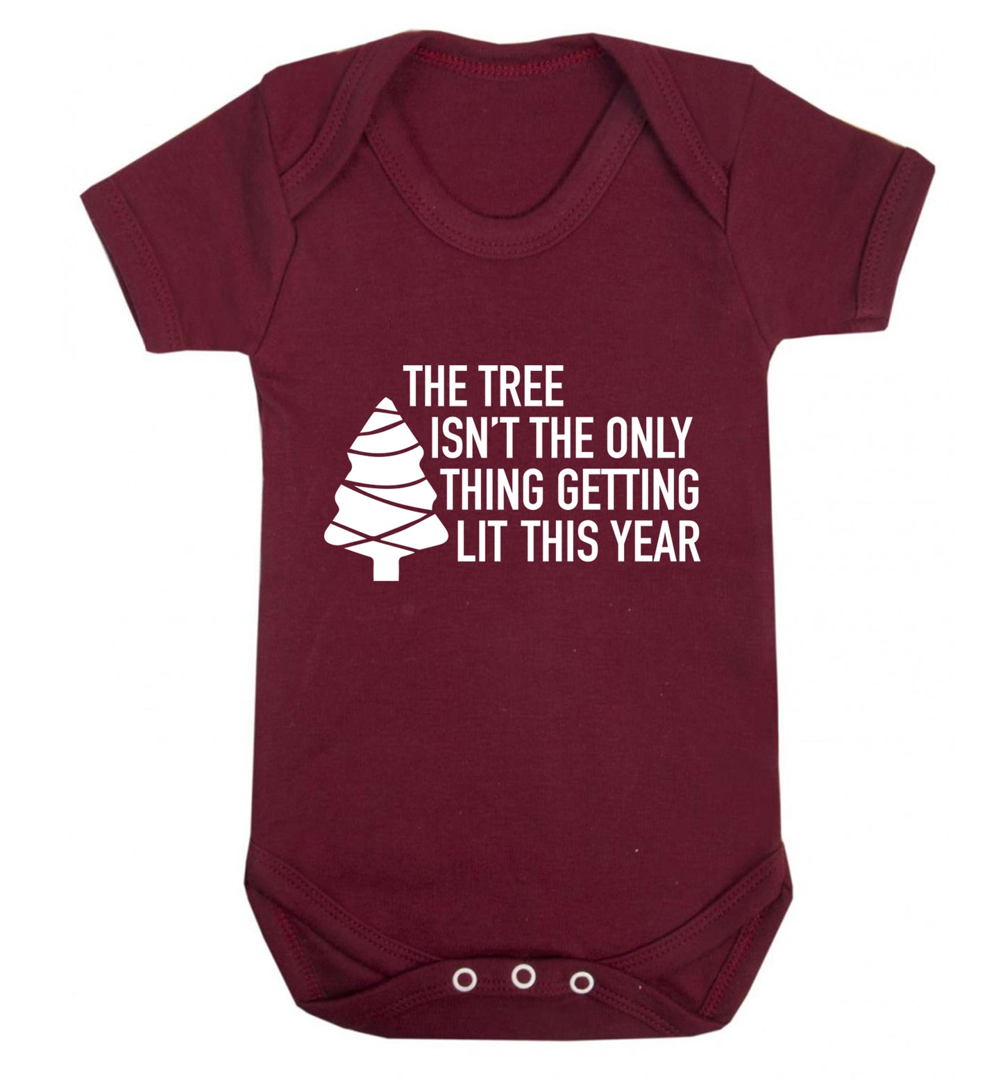 The tree isn't the only thing getting lit this year Baby Vest maroon 18-24 months