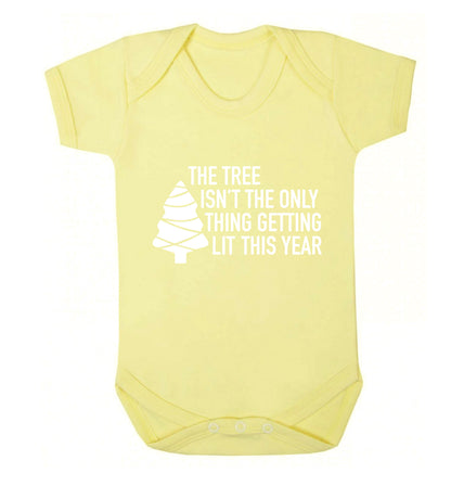 The tree isn't the only thing getting lit this year Baby Vest pale yellow 18-24 months