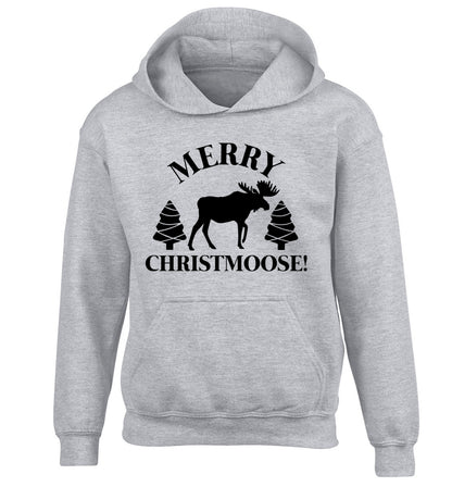 Merry Christmoose children's grey hoodie 12-14 Years