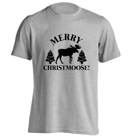 Merry Christmoose adults unisex grey Tshirt 2XL