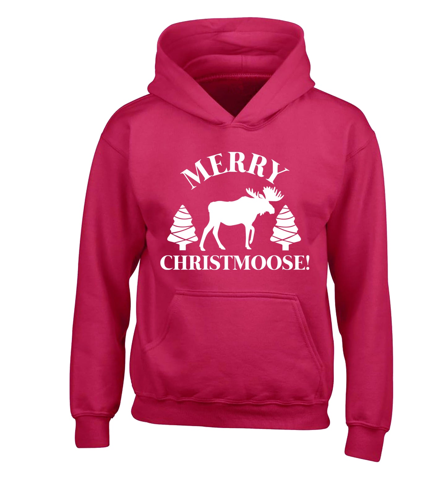 Merry Christmoose children's pink hoodie 12-14 Years