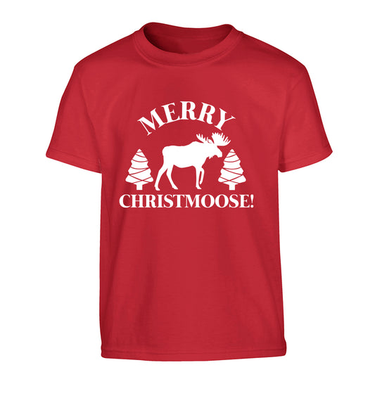 Merry Christmoose Children's red Tshirt 12-14 Years