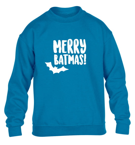 Merry Batmas children's blue sweater 12-14 Years