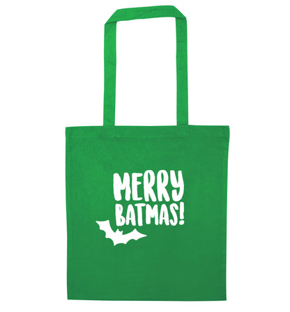 Merry Batmas green tote bag
