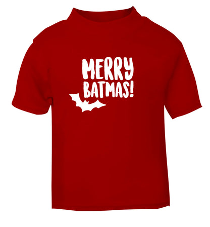 Merry Batmas red Baby Toddler Tshirt 2 Years