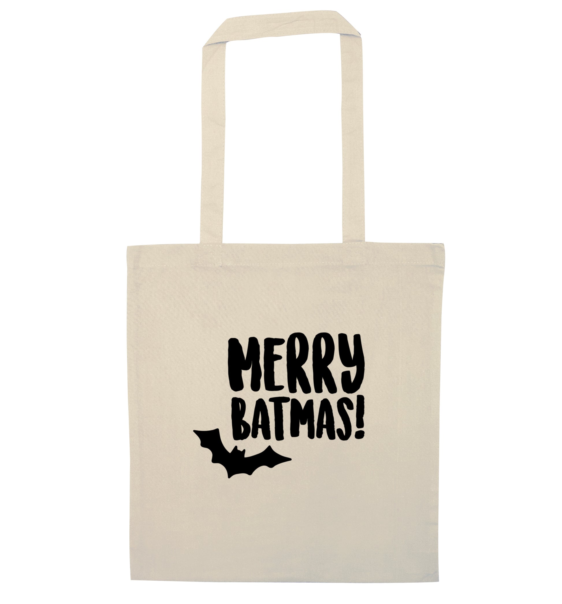 Merry Batmas natural tote bag