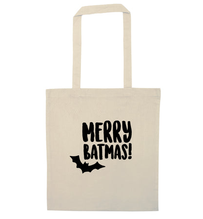 Merry Batmas natural tote bag