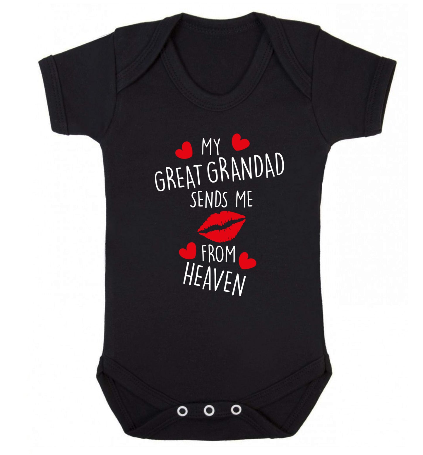 My great grandad sends me kisses from heaven Baby Vest black 18-24 months
