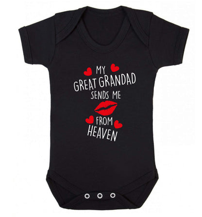 My great grandad sends me kisses from heaven Baby Vest black 18-24 months