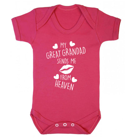 My great grandad sends me kisses from heaven Baby Vest dark pink 18-24 months