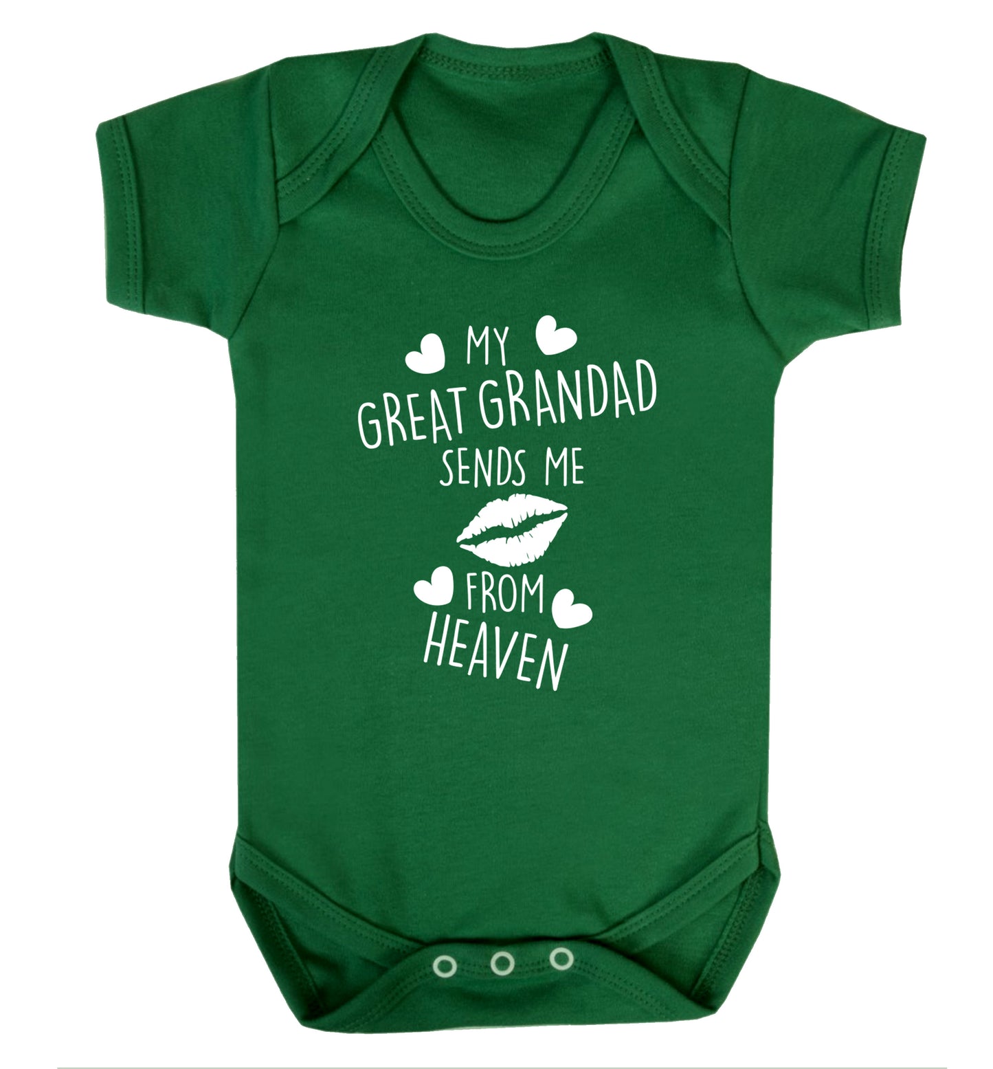 My great grandad sends me kisses from heaven Baby Vest green 18-24 months