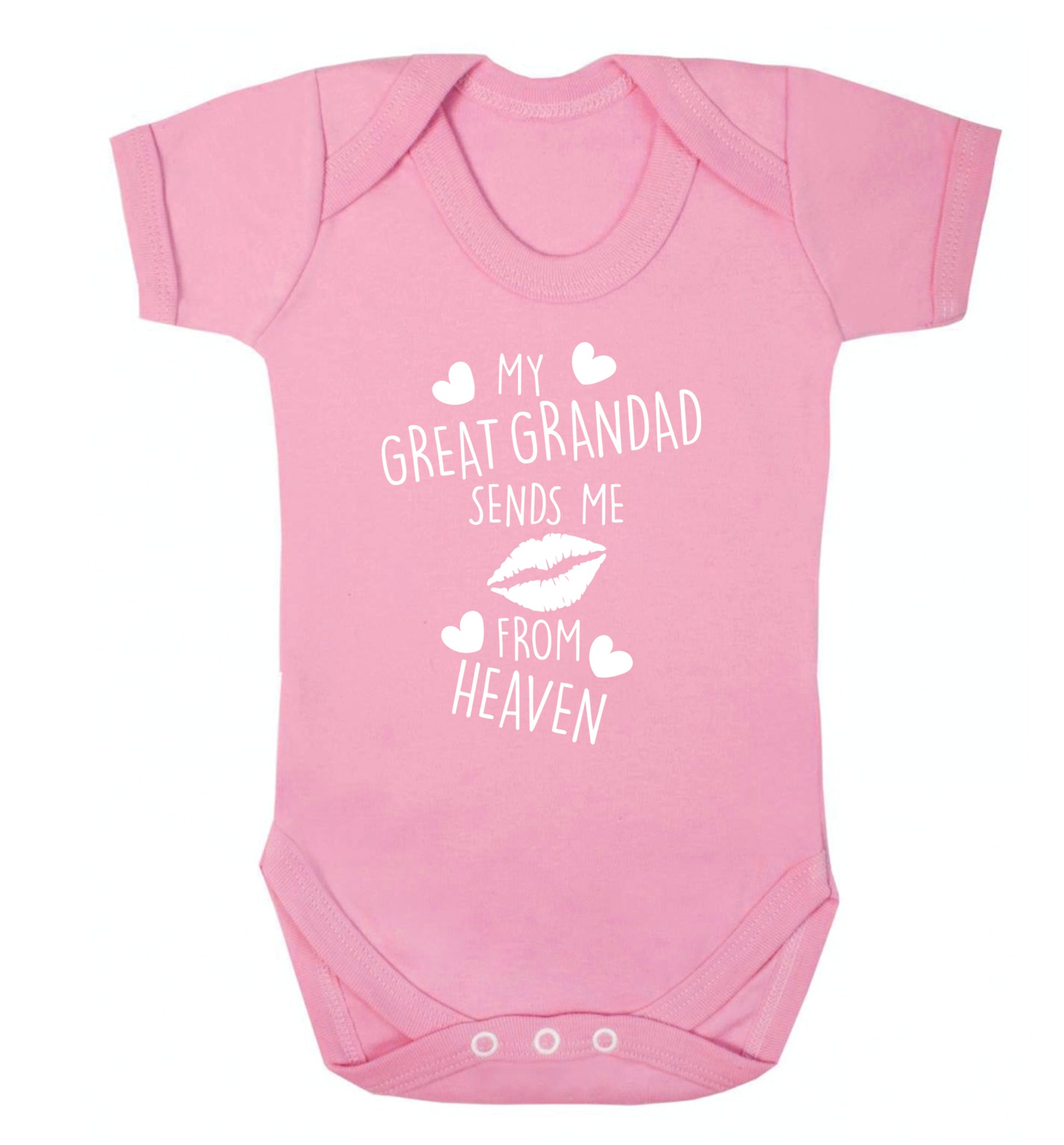 My great grandad sends me kisses from heaven Baby Vest pale pink 18-24 months