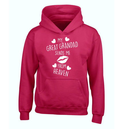 My great grandad sends me kisses from heaven children's pink hoodie 12-14 Years