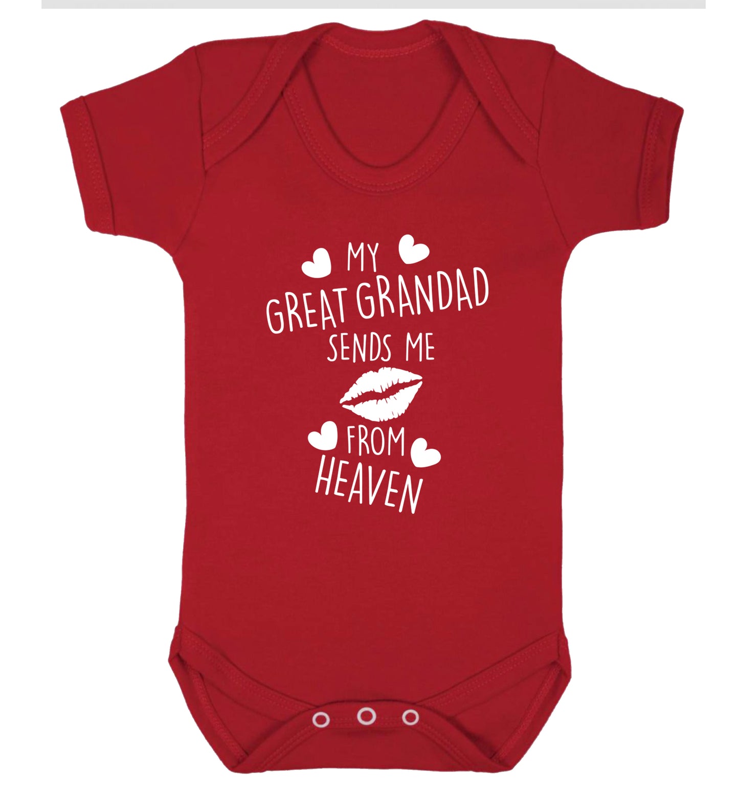 My great grandad sends me kisses from heaven Baby Vest red 18-24 months