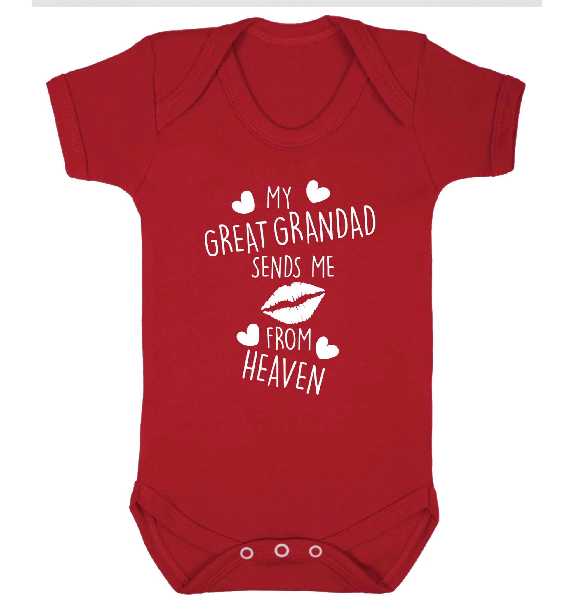 My great grandad sends me kisses from heaven Baby Vest red 18-24 months