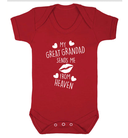 My great grandad sends me kisses from heaven Baby Vest red 18-24 months