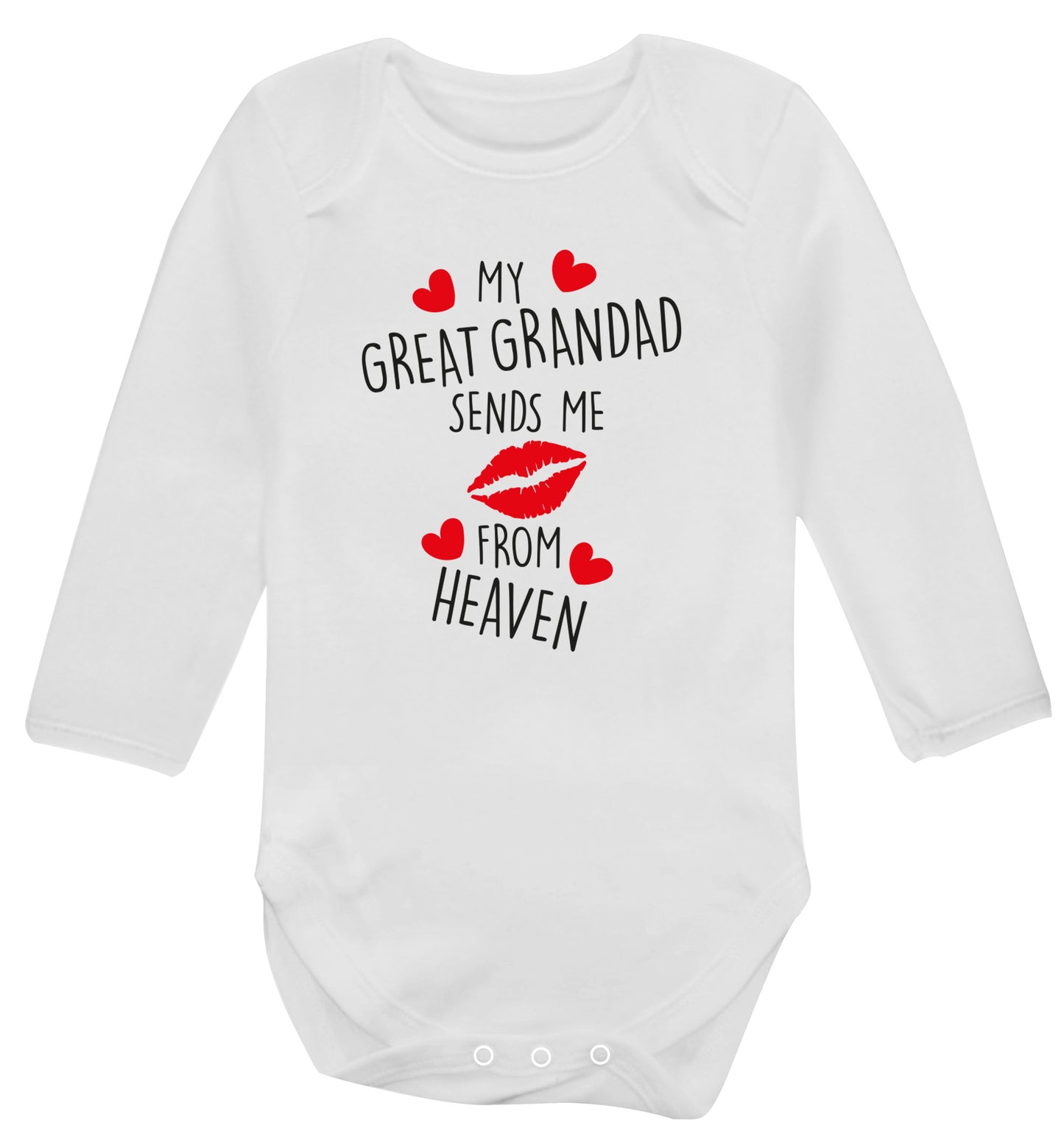 My great grandad sends me kisses from heaven Baby Vest long sleeved white 6-12 months