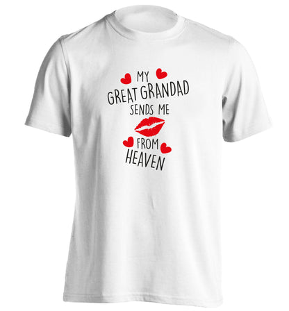 My great grandad sends me kisses from heaven adults unisex white Tshirt 2XL