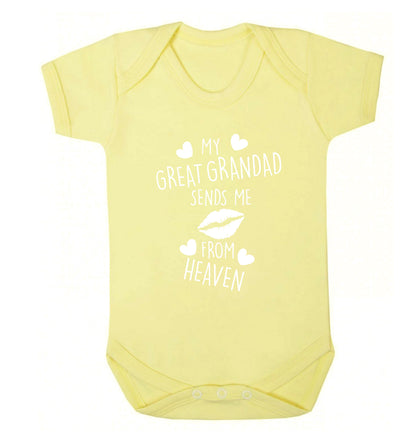 My great grandad sends me kisses from heaven Baby Vest pale yellow 18-24 months