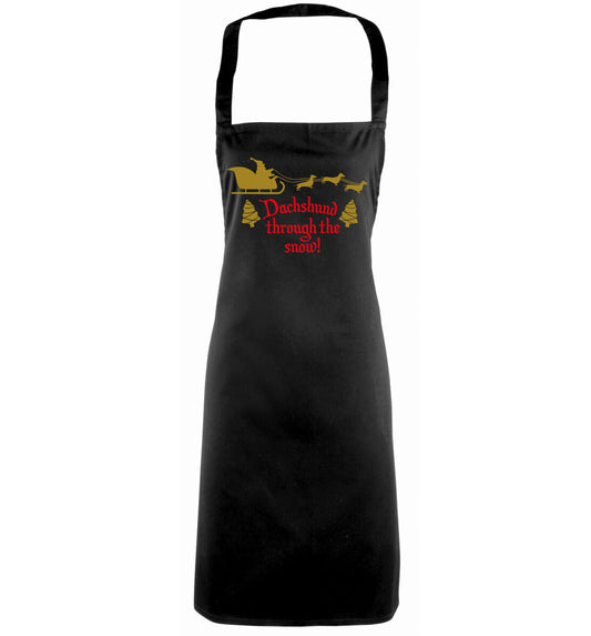 Dachshund through the snow black apron