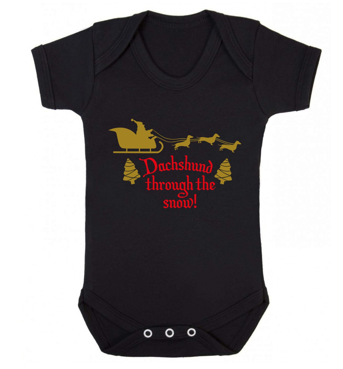 Dachshund through the snow Baby Vest black 18-24 months