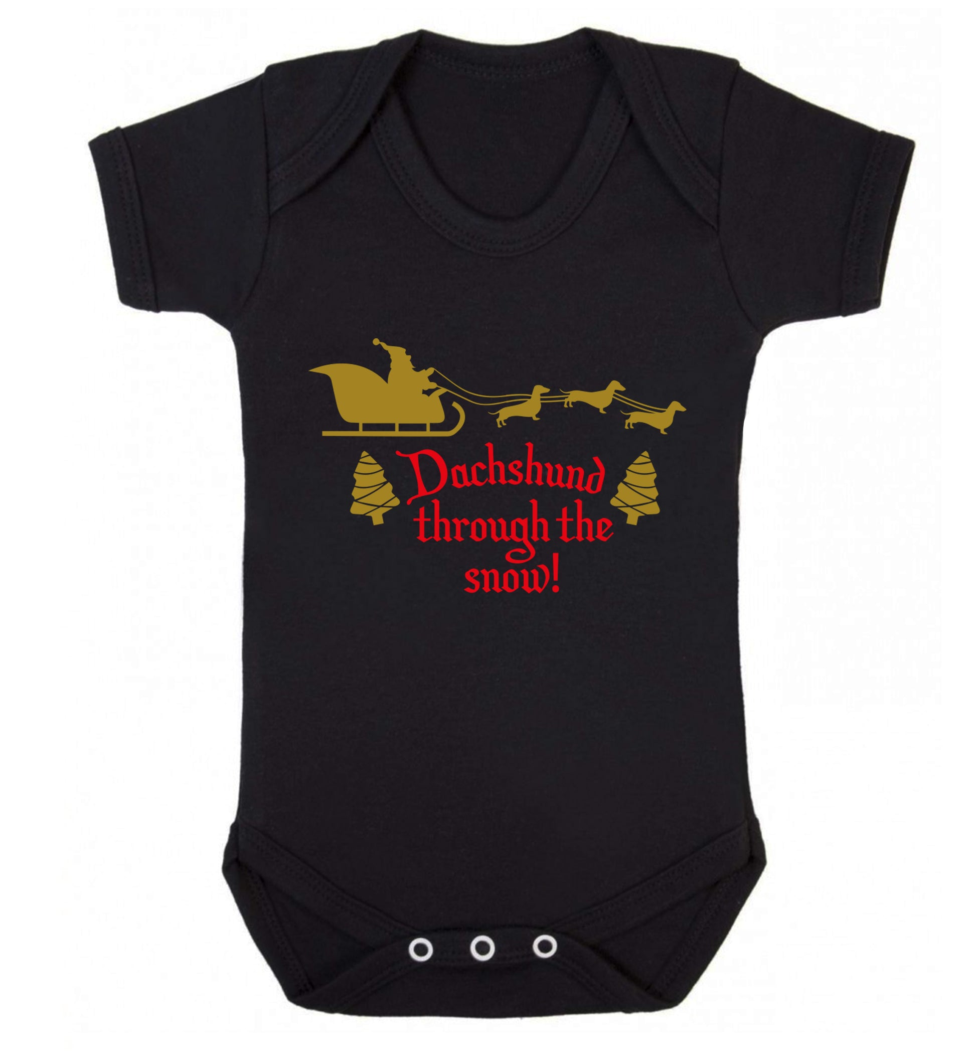 Dachshund through the snow Baby Vest black 18-24 months