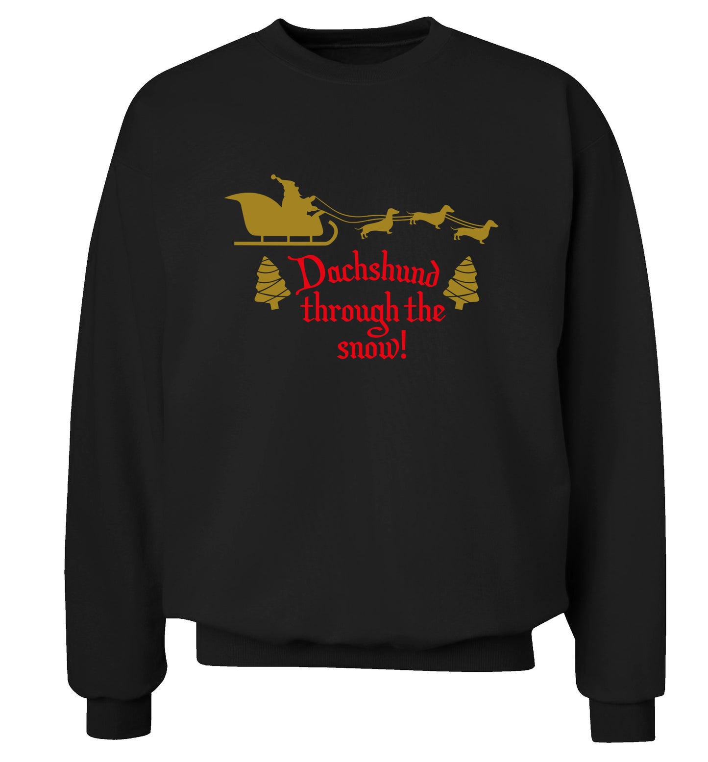 Dachshund through the snow Adult's unisex black Sweater 2XL
