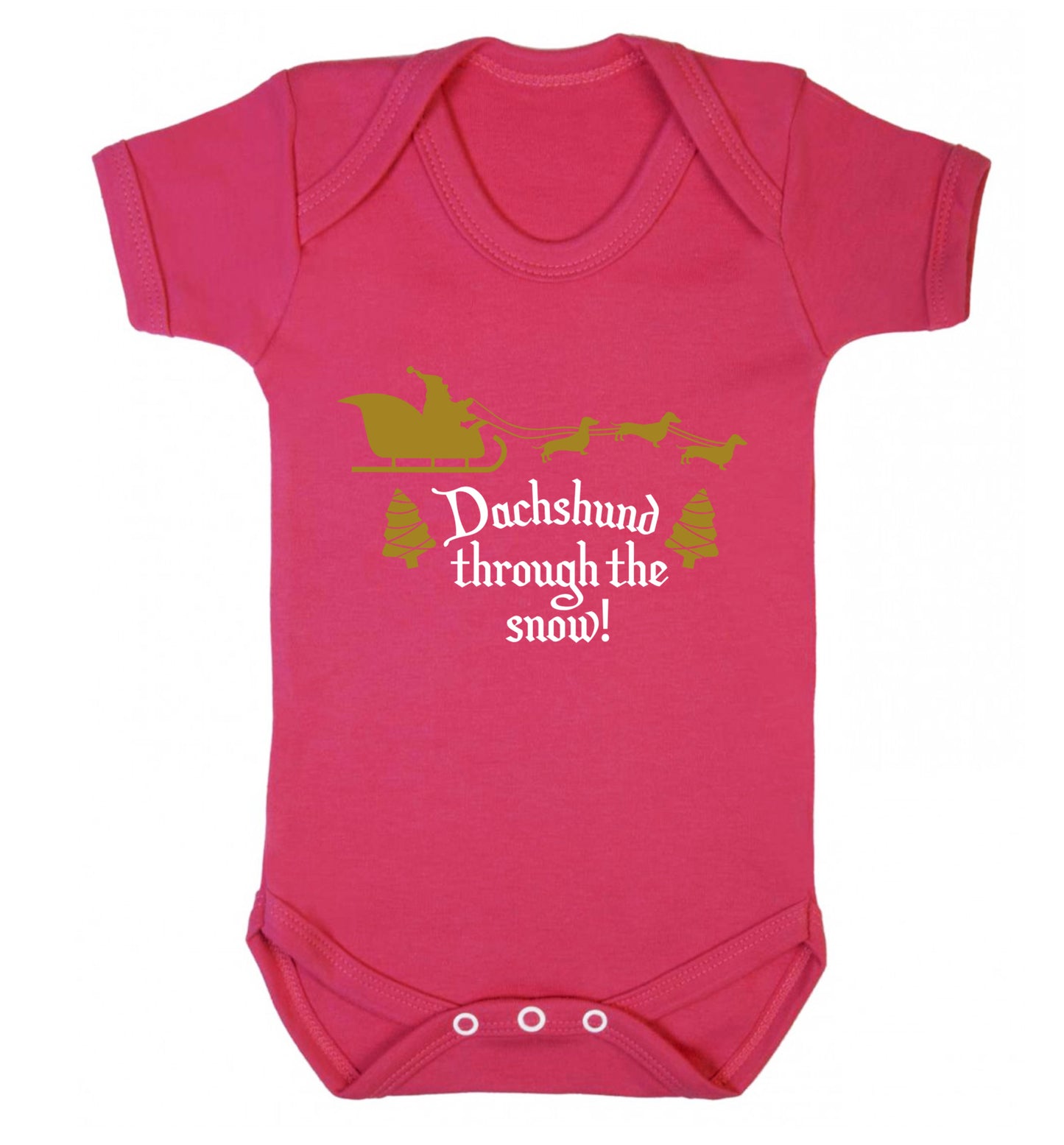 Dachshund through the snow Baby Vest dark pink 18-24 months