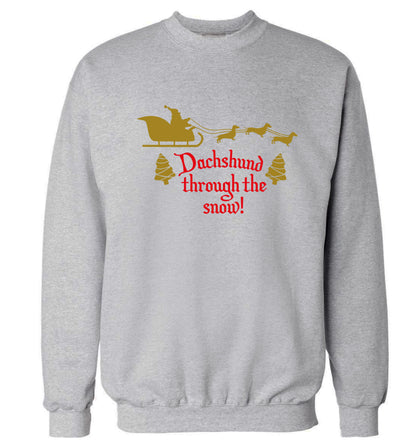 Dachshund through the snow Adult's unisex grey Sweater 2XL