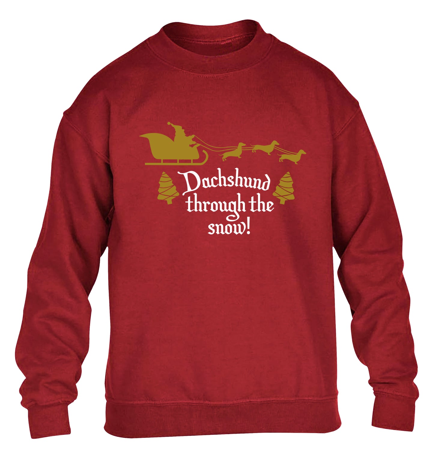 Dachshund through the snow children's grey sweater 12-14 Years