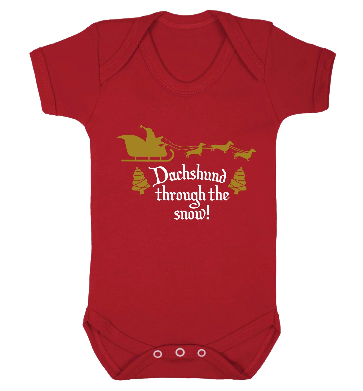 Dachshund through the snow Baby Vest red 18-24 months
