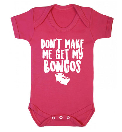 Don't make me get my bongos Baby Vest dark pink 18-24 months