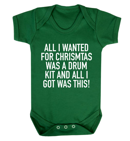 All I wanted for Christmas was a drum kit and all I got was this! Baby Vest green 18-24 months
