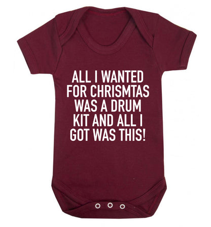 All I wanted for Christmas was a drum kit and all I got was this! Baby Vest maroon 18-24 months