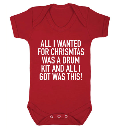 All I wanted for Christmas was a drum kit and all I got was this! Baby Vest red 18-24 months