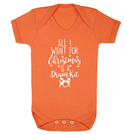 All I want for Christmas is a drum kit! Baby Vest orange 18-24 months