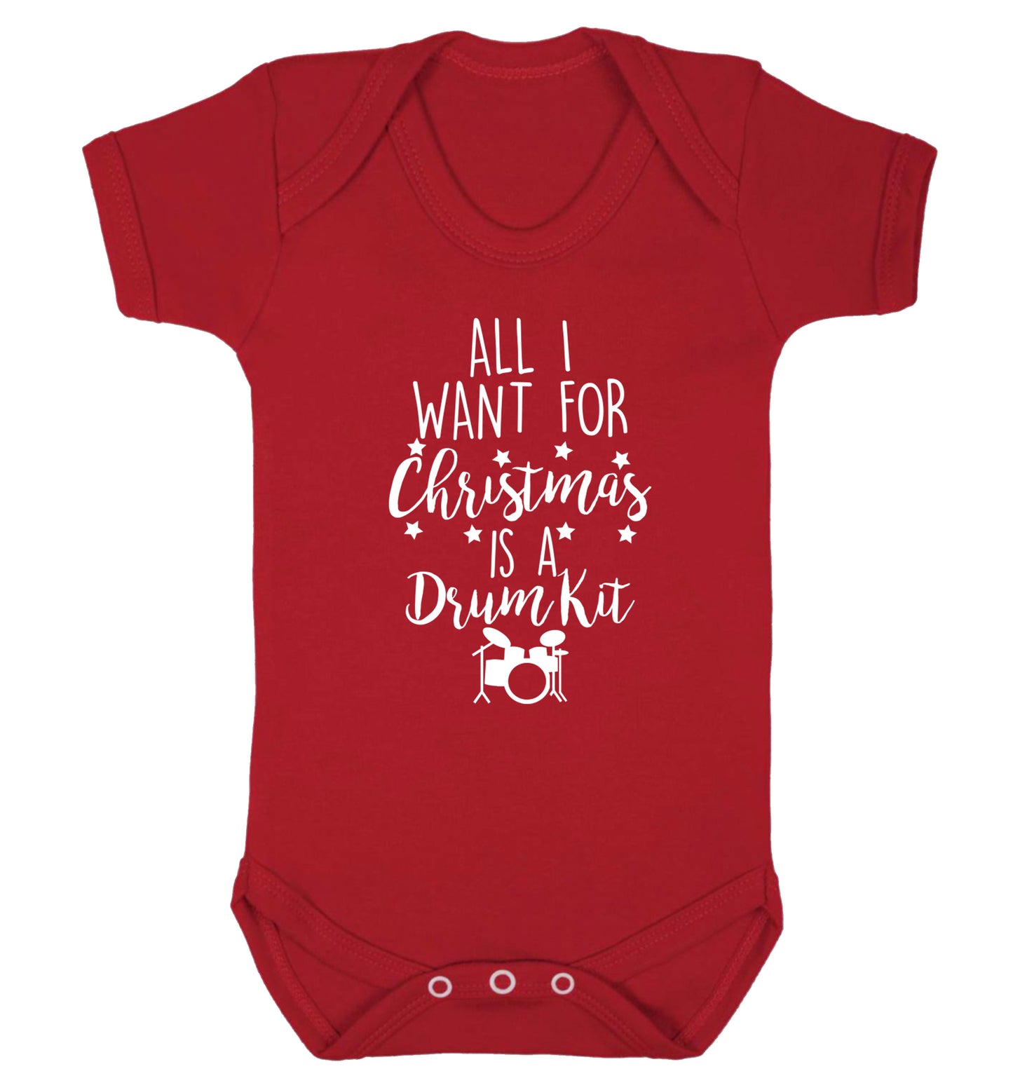 All I want for Christmas is a drum kit! Baby Vest red 18-24 months