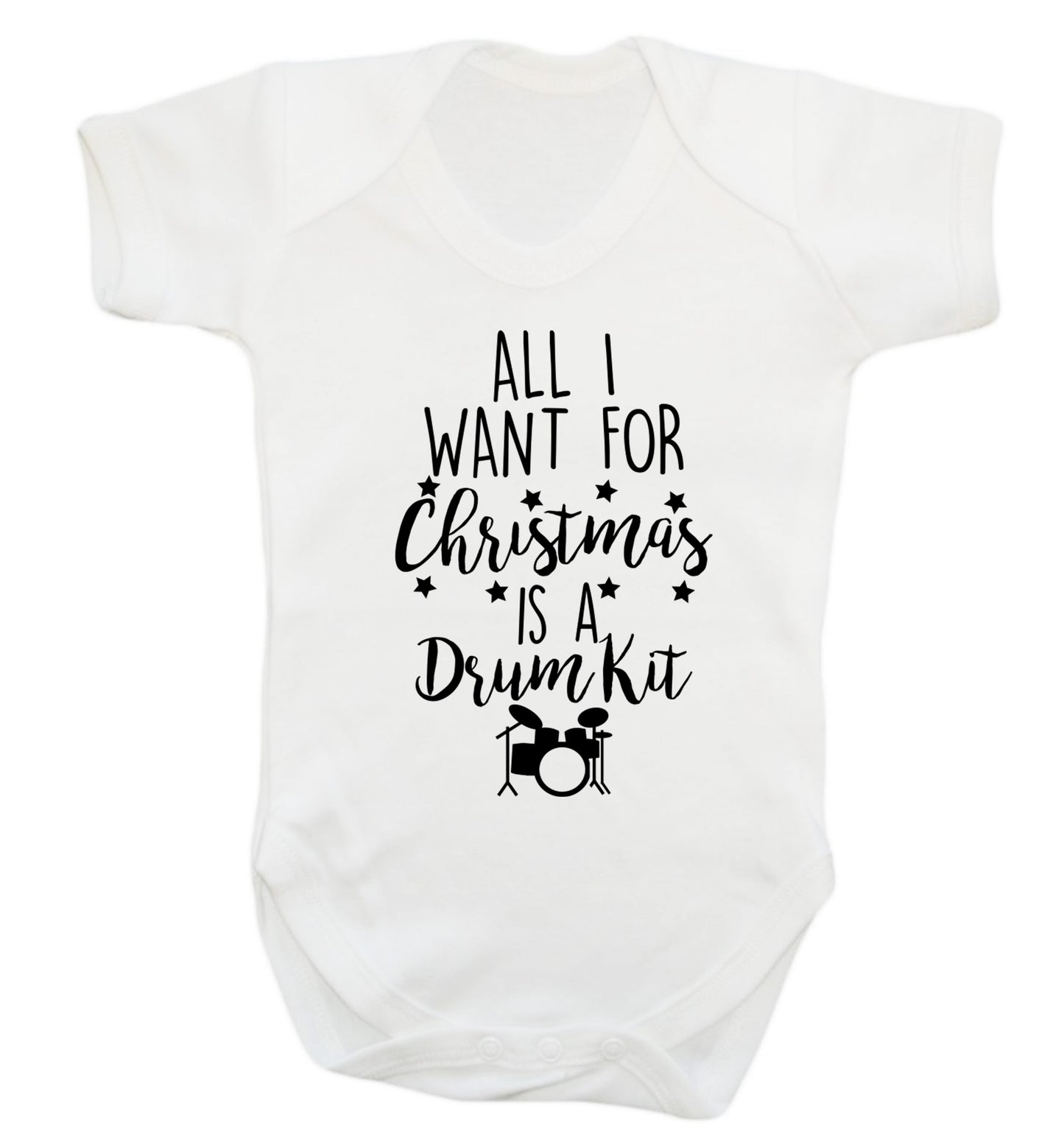 All I want for Christmas is a drum kit! Baby Vest white 18-24 months