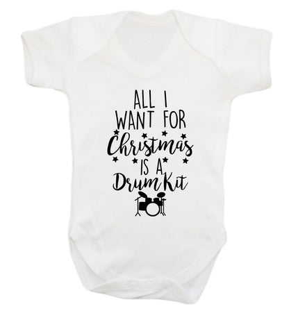 All I want for Christmas is a drum kit! Baby Vest white 18-24 months