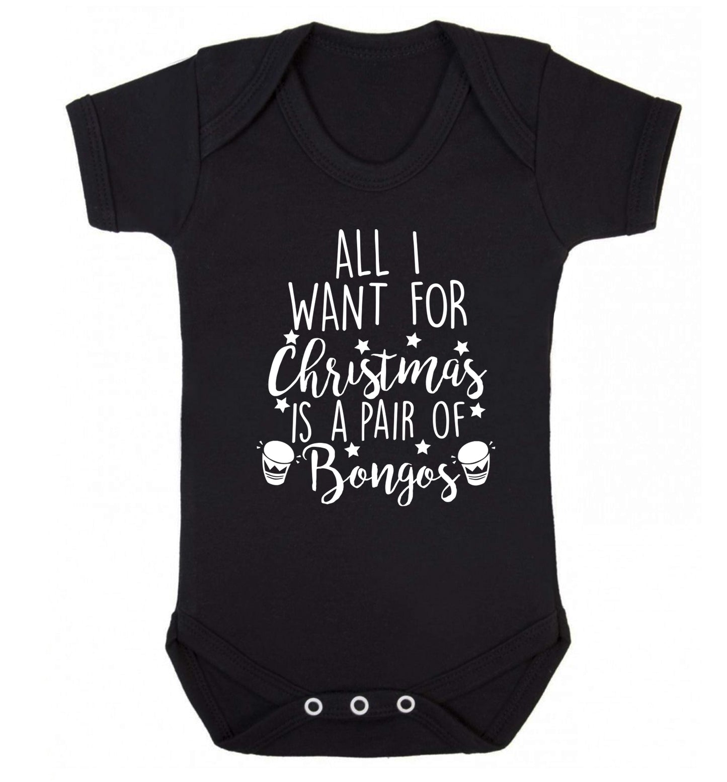 All I want for Christmas is a pair of bongos! Baby Vest black 18-24 months