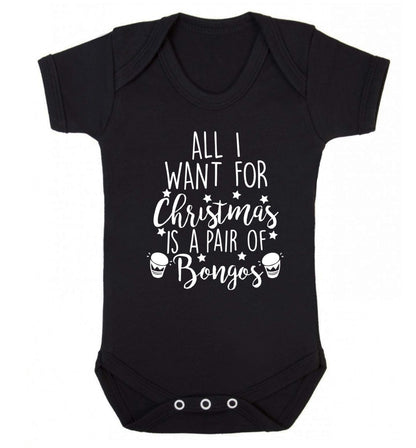 All I want for Christmas is a pair of bongos! Baby Vest black 18-24 months