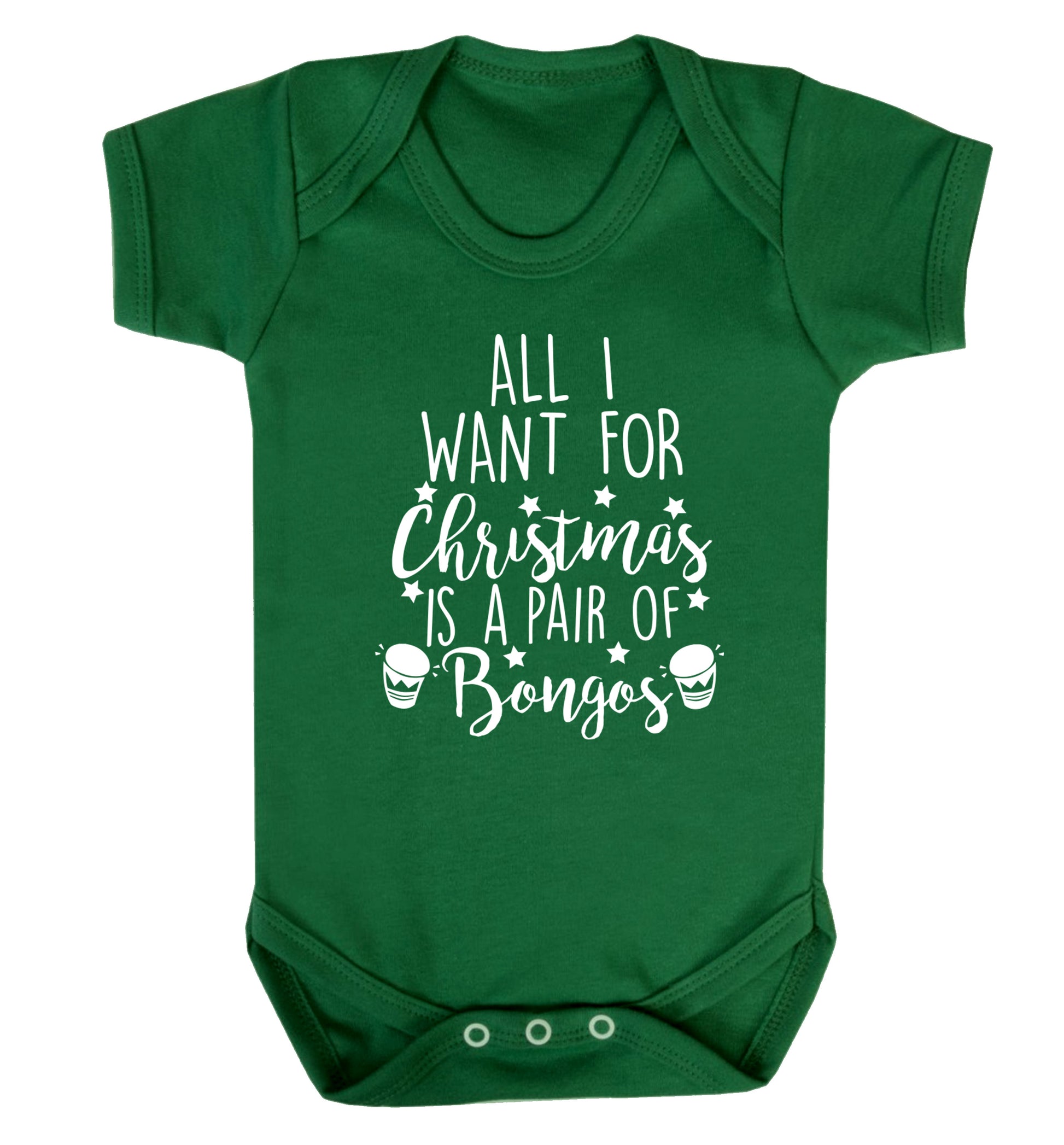 All I want for Christmas is a pair of bongos! Baby Vest green 18-24 months