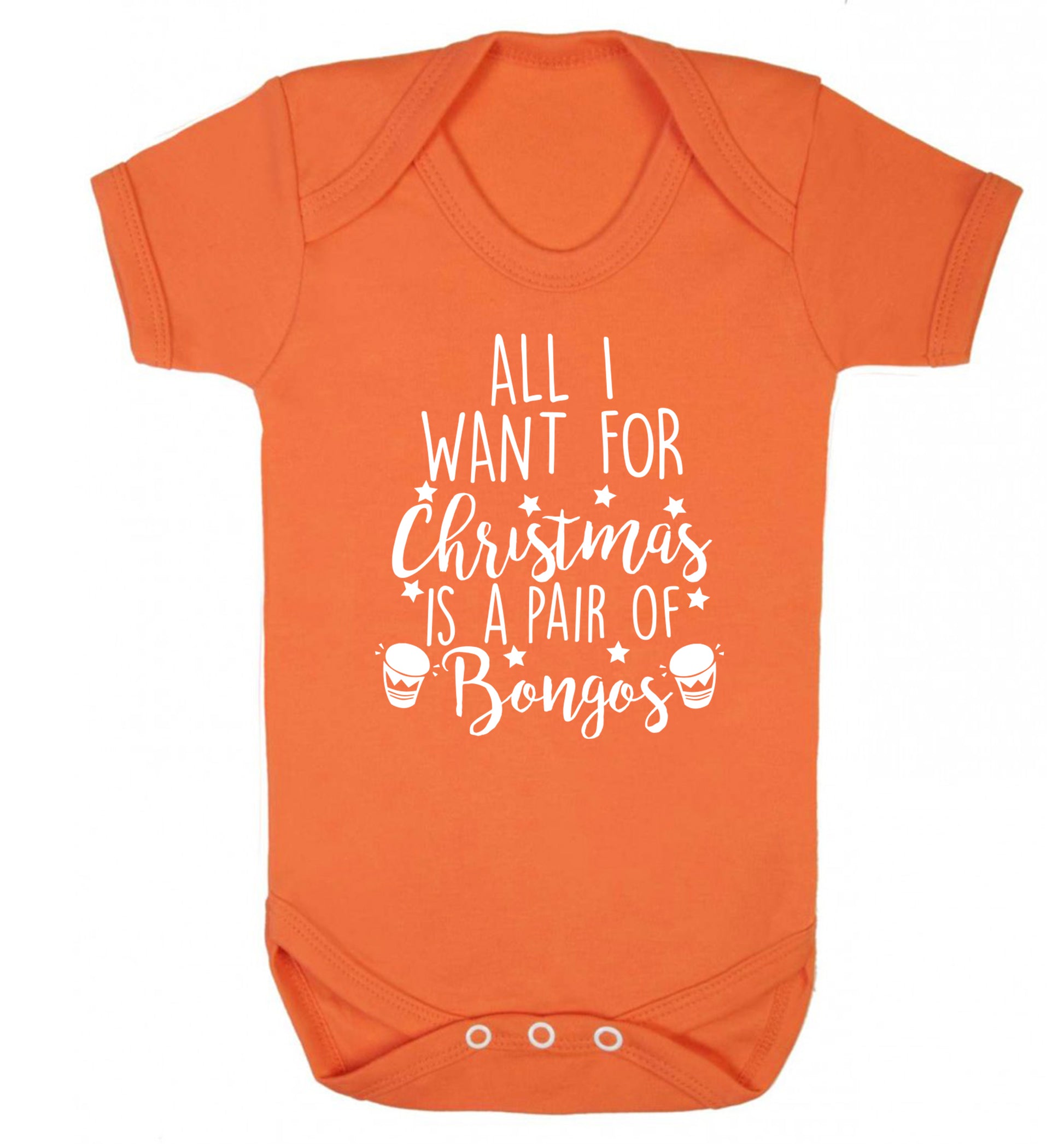 All I want for Christmas is a pair of bongos! Baby Vest orange 18-24 months