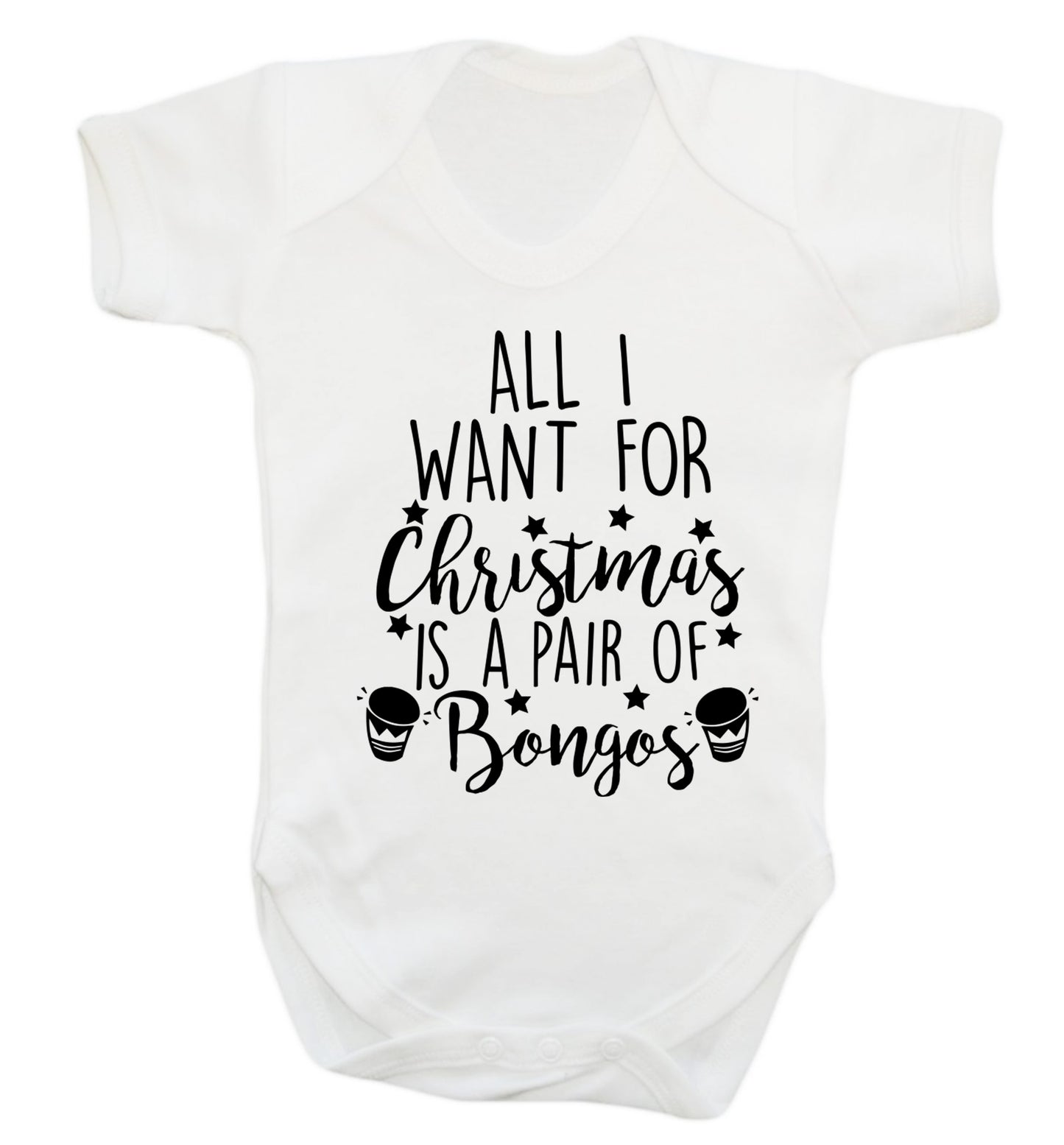 All I want for Christmas is a pair of bongos! Baby Vest white 18-24 months